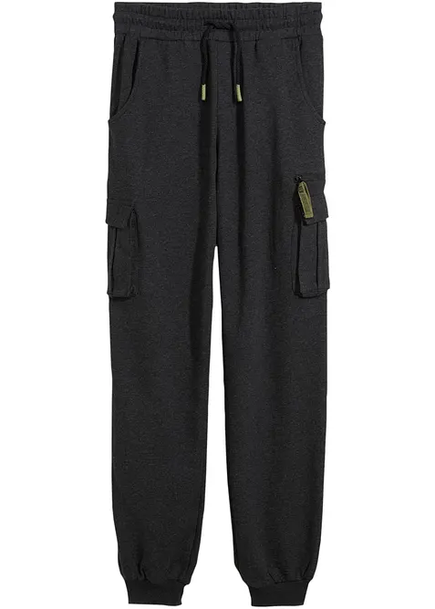 Pantalon de jogging à poches cargo en coton mélangé, bonprix