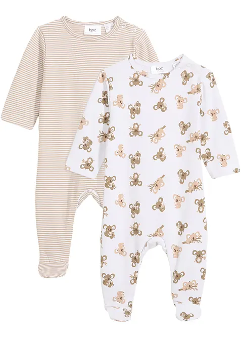 Lot de 2 combipyjamas bébé, bonprix
