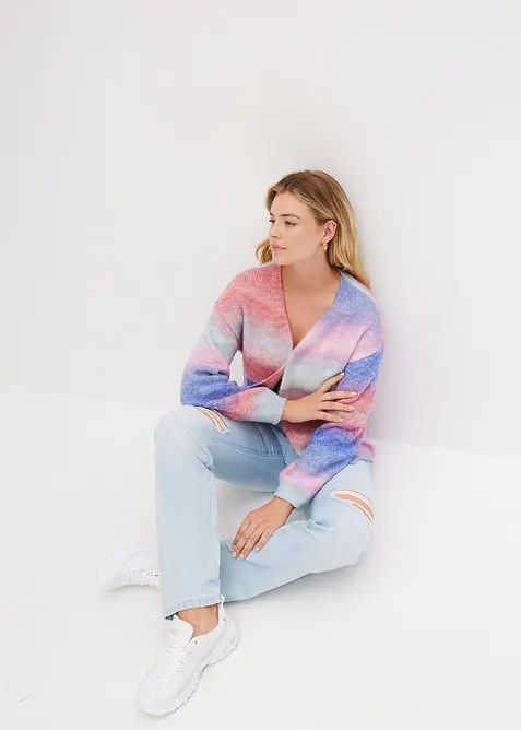 Grobstrickjacke aus weichem Woll-Mix, bonprix