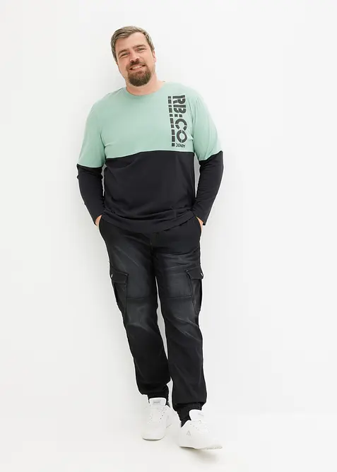 Jean jogger droit avec poches cargo, Regular, bonprix