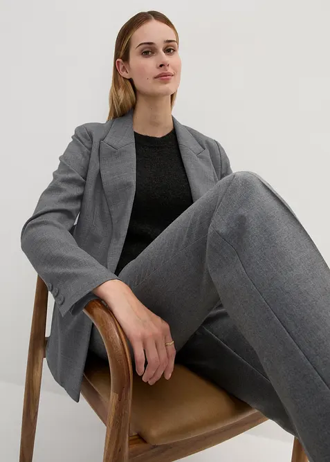 Blazer crois&eacute; en laine, bonprix