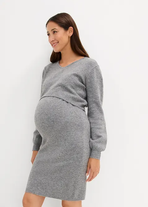 Ensemble 2 pièces en maille de grossesse avec un pull et une jupe, bonprix