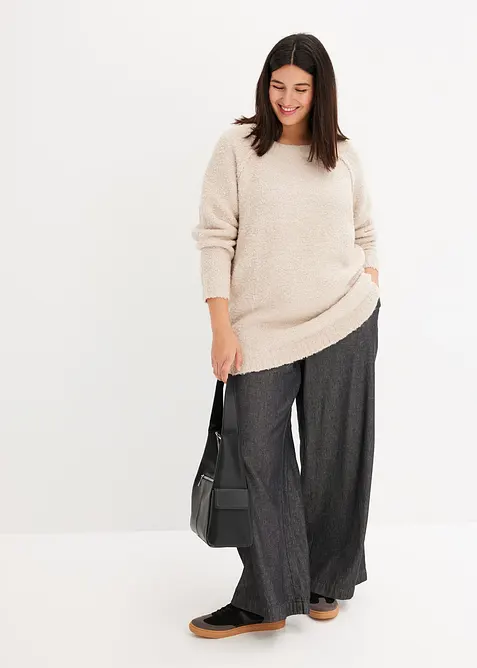 Grobstrick-Pullover aus Teddygarn, bonprix