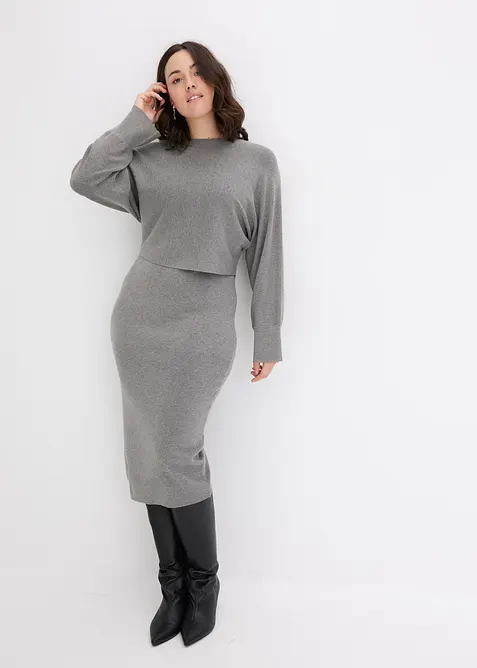 Ensemble 2 pi&egrave;ces en maille, bonprix