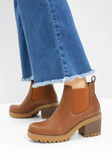 Chelsea-Boots mit Blockabsatz, bonprix
