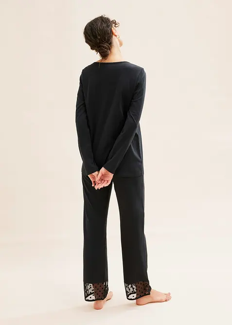 Pyjama avec empiècement mesh, bonprix