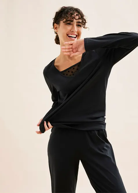 Pyjama mit zartem Mesh, bonprix