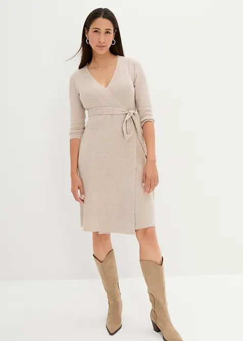 Superweiches Umstands- und Stillstrickkleid mit 3/4 &Auml;rmeln, bonprix