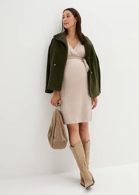 Robe de grossesse/d&rsquo;allaitement en maille ultra douce &agrave; manches 3/4, bonprix