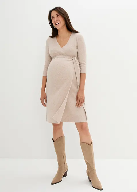 Robe de grossesse/d&rsquo;allaitement en maille ultra douce &agrave; manches 3/4, bonprix