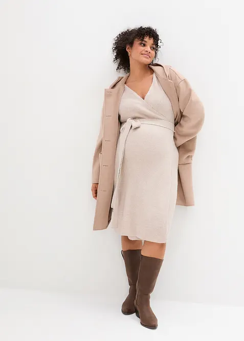 Superweiches Umstands- und Stillstrickkleid mit 3/4 &Auml;rmeln, bonprix