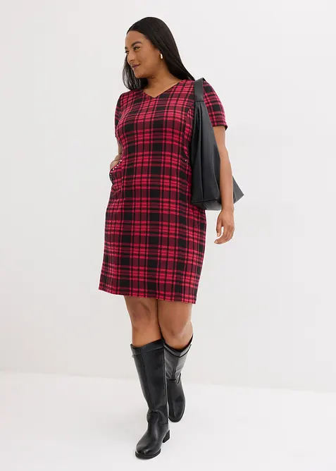 Jaquardkleid mit dekorativen Nieten, bonprix