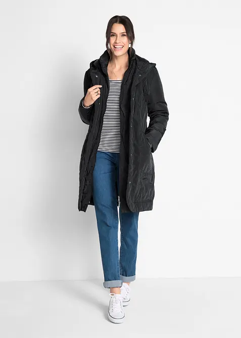 Manteau court légèrement rembourré à capuche, bonprix