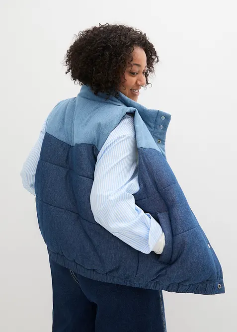 Gilet sans manches matelassé en jean, bonprix