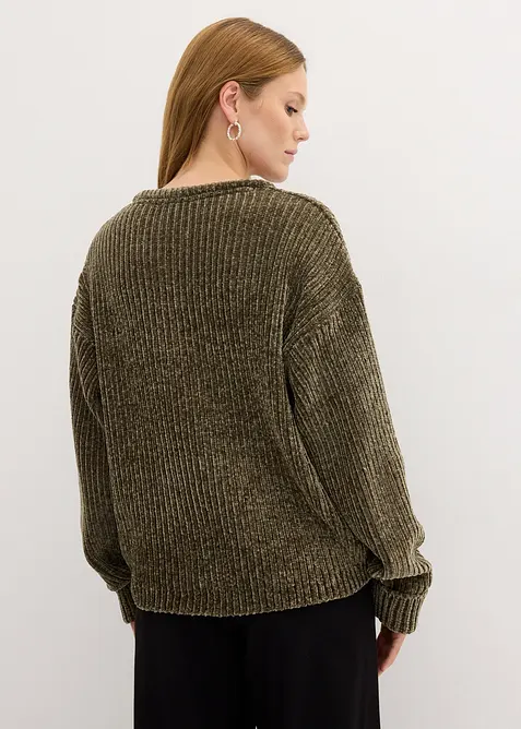 Pull oversize en maille chenille toute douce, bonprix