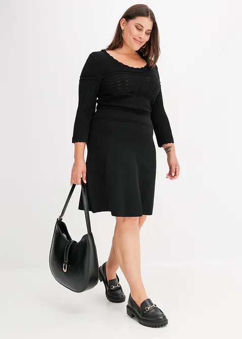 Strickkleid mit Ajourmuster, bonprix
