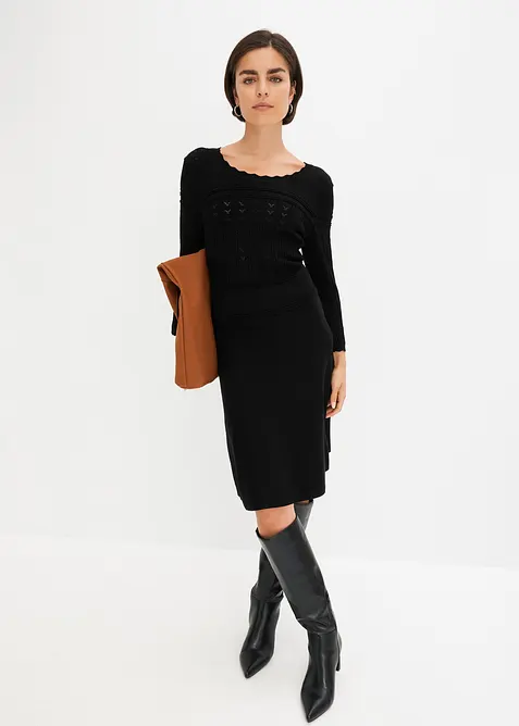 Strickkleid mit Ajourmuster, bonprix