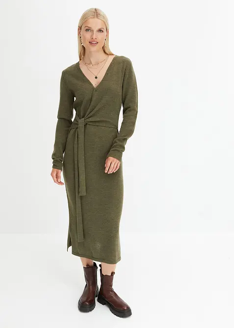 Robe midi en maille, bonprix