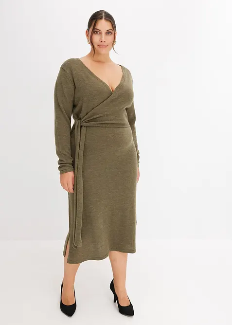Robe midi en maille, bonprix