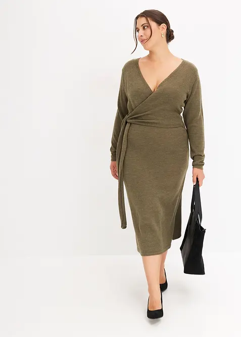 Robe midi en maille, bonprix