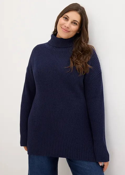 Pull col roulé 100% coton, bonprix