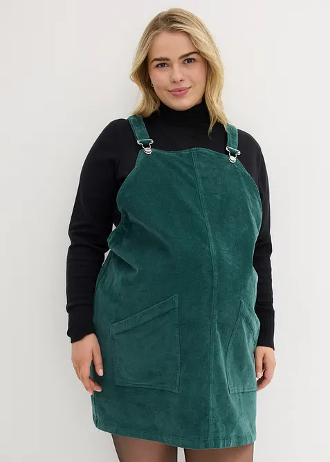 Umstands-Latzkleid aus Baumwoll-Cord mit Stretch, bonprix