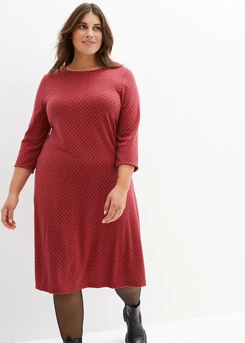 Robe en jersey milano de viscose mélangée avec motif jacquard, bonprix