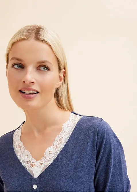 Langes Nachthemd mit Knopfleiste, bonprix