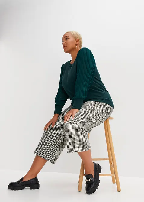 Pull à manches plissées, bonprix