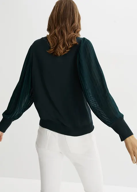 Pullover mit plissierten Ärmeln, bonprix