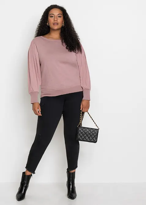 Pull à manches plissées, bonprix