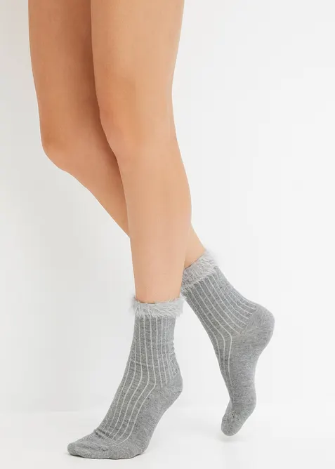 Socken mit Rippstruktur und Umschlagbündchen mit Bio-Baumwolle (3er Pack), bonprix