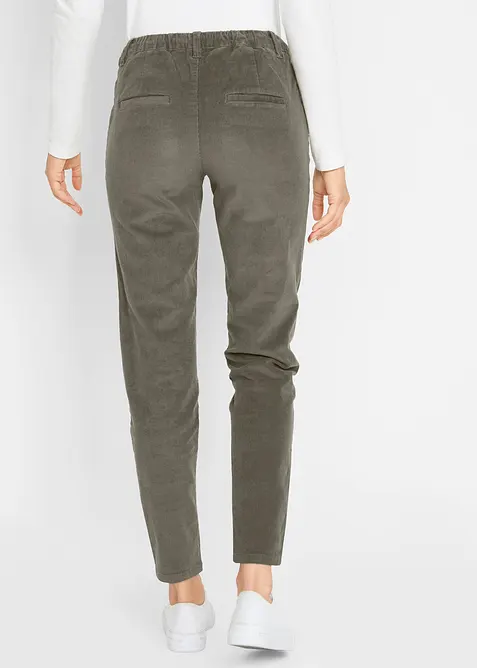 Pantalon en velours côtelé, taille élastiquée, bonprix