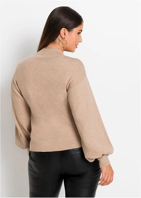 Strickpullover mit Ballonärmeln, bonprix