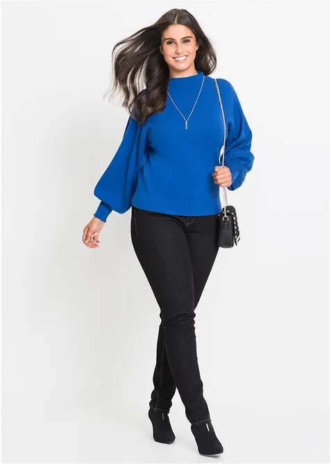 Pull en maille &agrave; manches ballon, bonprix
