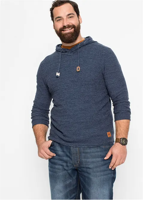 Pull doux en coton mélangé à capuche, bonprix