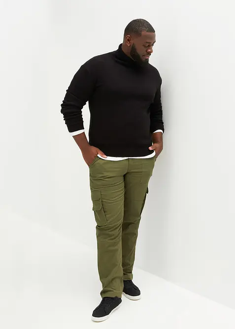 Pull col roulé à finitions côtelées, bonprix