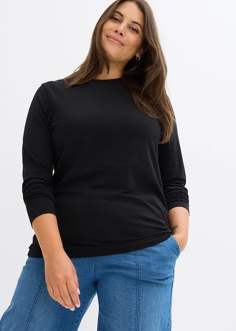 Langarmshirt mit reiner Bio-Baumwolle (2er Pack), bonprix