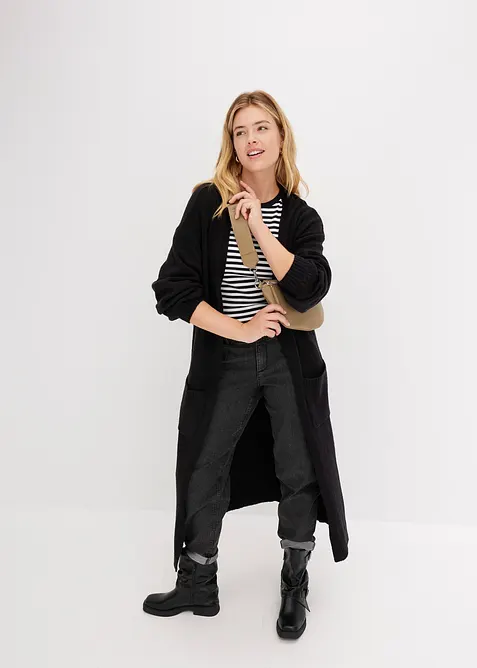 Oversize-Strickjacke in Midilänge, bonprix