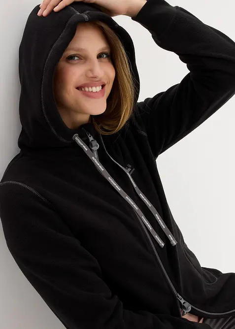 Long-Fleecejacke mit Reißverschluss-Taschen, bonprix