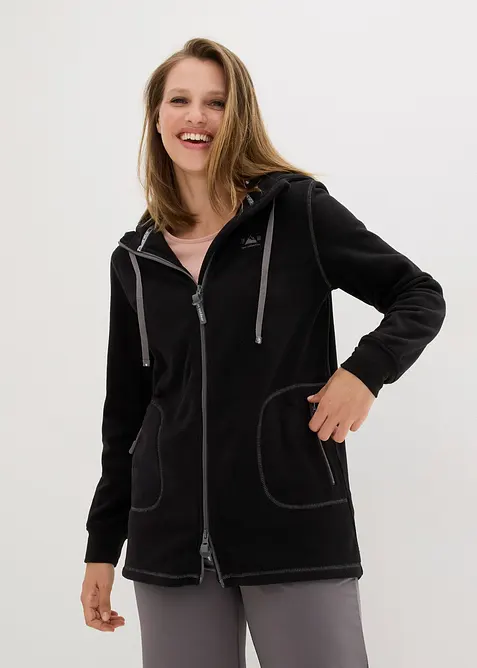 Long-Fleecejacke mit Reißverschluss-Taschen, bonprix