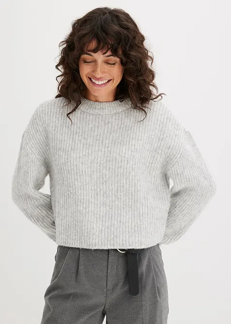 Grobstrick-Pullover aus weichem Woll-Mix, bonprix