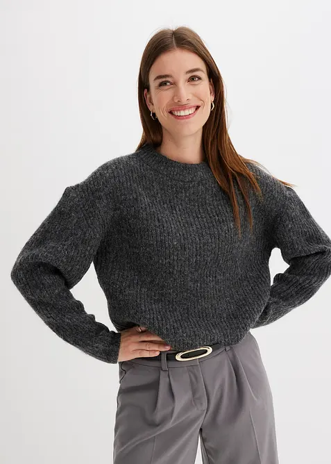 Grobstrick-Pullover aus weichem Woll-Mix, bonprix