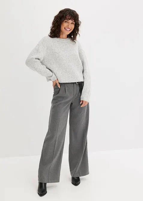 Grobstrick-Pullover aus weichem Woll-Mix, bonprix