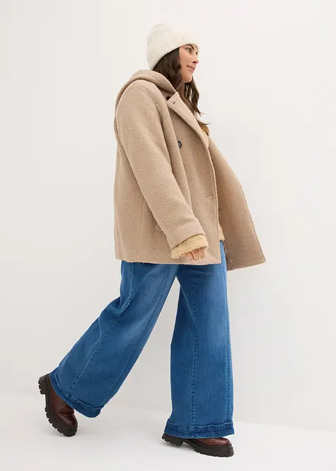 Caban en maille bouclette douce, bonprix