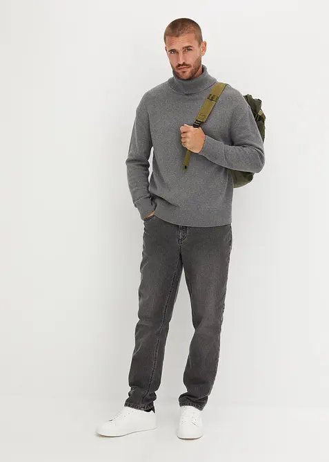 Rollkragenpullover mit Baumwolle, Loose Fit, bonprix