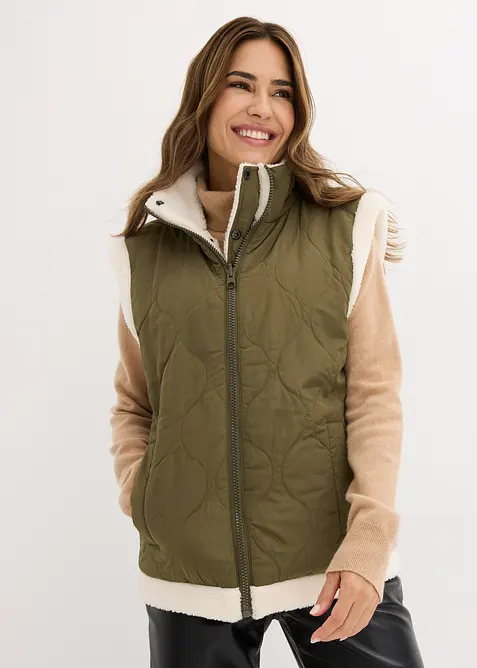 Gilet sans manches réversible en sherpa, bonprix