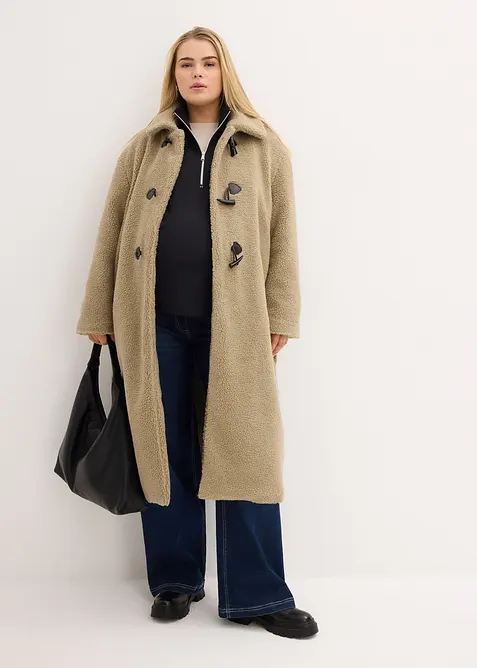 Manteau de grossesse en sherpa avec empiècement de portage, bonprix