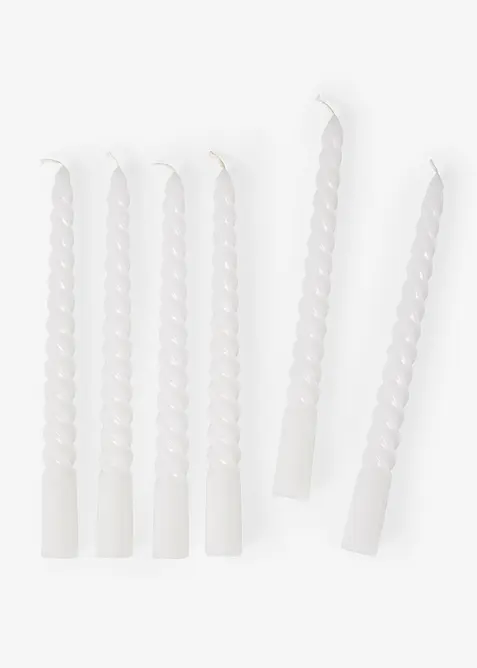 Lot de 6 bougies torsad&eacute;es, bonprix