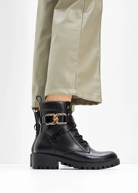 Schnürboots mit Schnalle, bonprix